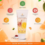 AHIRYA Vitamin C + Niacinamide Brightening Face Wash, Aloe Vera, Licorice & Saffron Extracts, Oil Control, Tan Removal & Glow Boost, For All Skin Types - 100ml (Pack of 2)