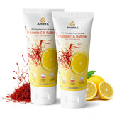 AHIRYA Vitamin C + Niacinamide Brightening Face Wash, Aloe Vera, Licorice & Saffron Extracts, Oil Control, Tan Removal & Glow Boost, For All Skin Types - 100ml (Pack of 2)