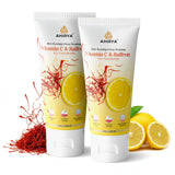 AHIRYA Vitamin C + Niacinamide Brightening Face Wash, Aloe Vera, Licorice & Saffron Extracts, Oil Control, Tan Removal & Glow Boost, For All Skin Types - 100ml (Pack of 2)