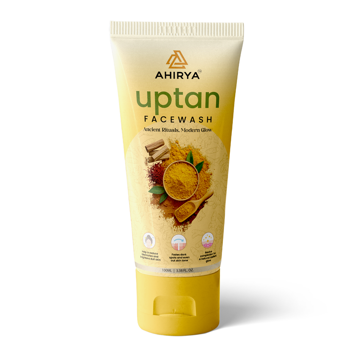 Ahirya Uptan Facewash | Turmeric & Saffron for Glowing Skin | Reduces Tan & Dark Spots