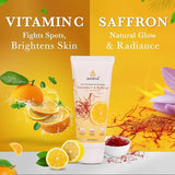 AHIRYA Vitamin C + Niacinamide Brightening Face Wash, Aloe Vera, Licorice & Saffron Extracts, Oil Control, Tan Removal & Glow Boost, For All Skin Types – 100ml